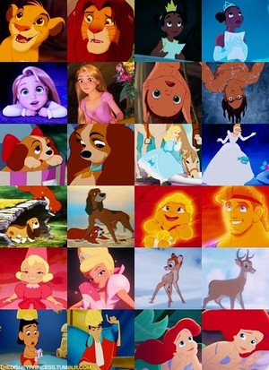  디즈니 characters then and now (well kinda sorta now)
