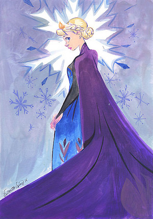  nagyelo Fine Art - Snow reyna Elsa sa pamamagitan ng Victoria Ying