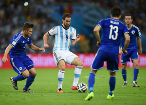  G. Higuain playing for Argentina
