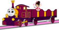 Lady with her Open-Topped Carriage & Vanellope travelling on it (Mirrored) - thomas-the-tank-engine photo