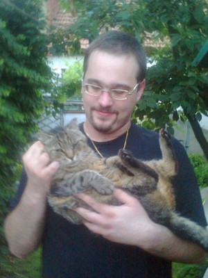  Me with my friend's huge cat