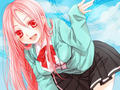 Pink haired anime girl - anime photo