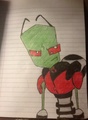 Tallest Red Color Pencil Drawing - invader-zim fan art