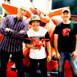 Big Hero 6's producer Roy Conli, voice actor Ryan Potter, and director Don Hall at San Diego Comic C