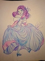 Elsa wearing Sarah's ball gown from Labyrinth 1986 - disney-princess fan art