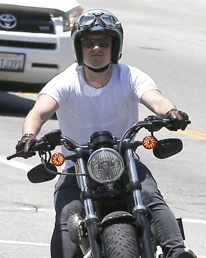  Josh Hutcherson riding his motorcycle in Los Angeles - July 31, 2014.