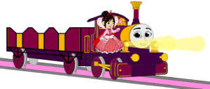 Lady with Princess Vanellope, her Open-Topped Carriage & Shining Gold Lamps