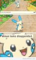 Minun looks disappointed - anime photo