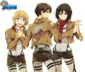 Armin/Eren/Mikasa - shingeki-no-kyojin-attack-on-titan fan art