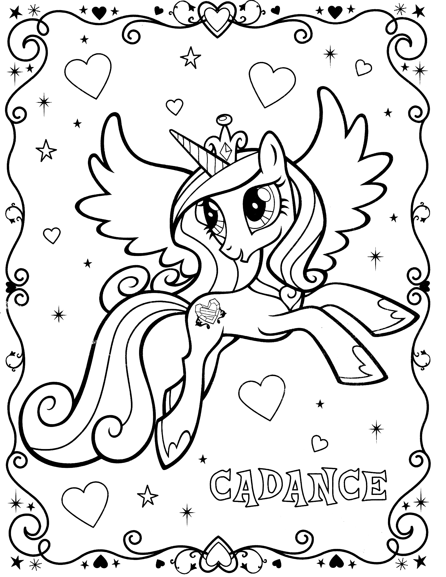 My Little pony Colouring Sheets   Princess Cadance   My Little ...
