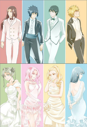 Neji and Tenten, Sasuke and Sakura, Saï and Ino, Naruto and Hinata
