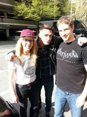  Emily and Colton with a অনুরাগী