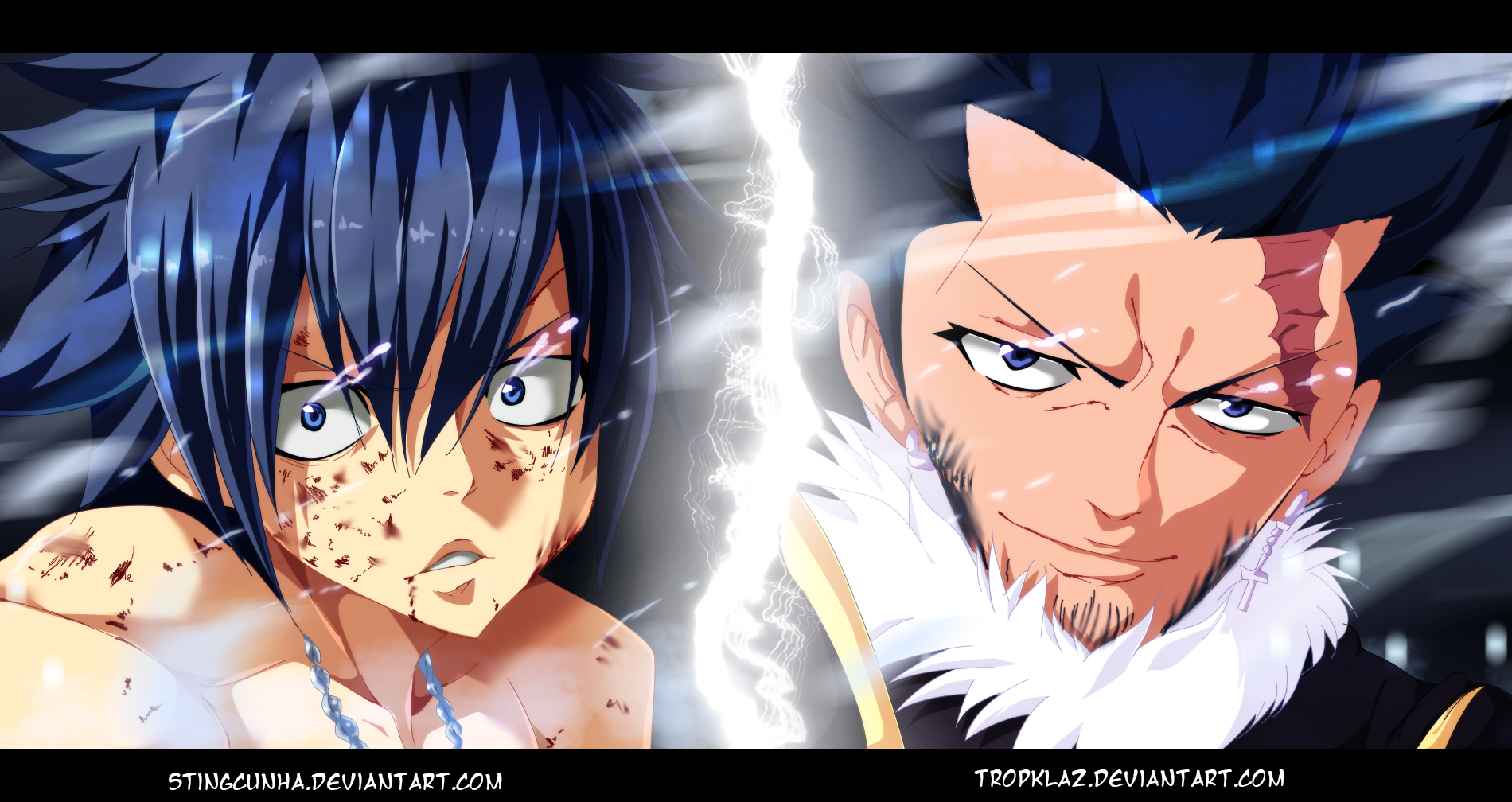 Wallpaper of Gray VS Silver for fans of Fairy Tail Villains. 
