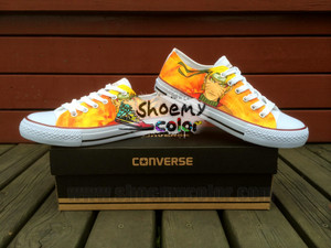  Наруто pure hand painted low-top Converse shoes