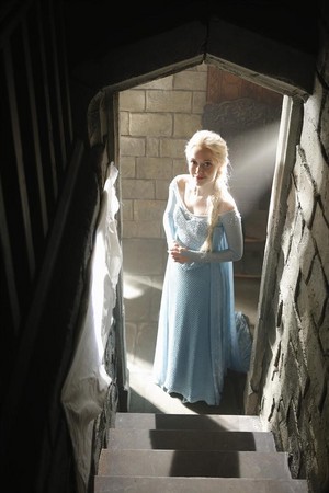 Once Upon a Time behind the scenes photos of Georgina Haig as Elsa