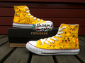 Pikachu pure hand painted Converse Canvas Shoes - pokemon photo