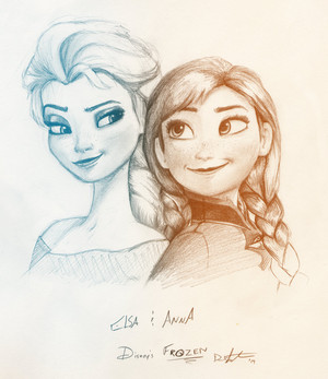  anna and elsa drawing