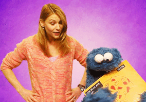  Clare Danes with Cookie Monster