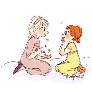 Young Elsa and Anna