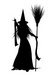 witch with broom - halloween icon