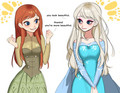 ╰ Anna and Elsa ╮ - elsa-the-snow-queen fan art