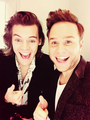 @ollyofficial: Been hanging out with this lad @Harry_Styles 😜👍 - harry-styles photo