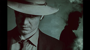  Timothy Olyphant as Raylan Givens and Walton Goggins as Boyd Crowder in Justified
