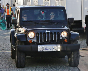  Emily and Willa leaving Arrow’s set on September 30th, 2014.