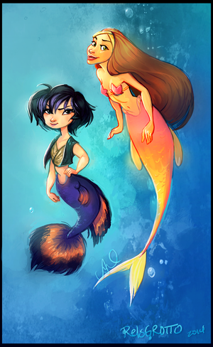 GoGo and Honey as mermaids