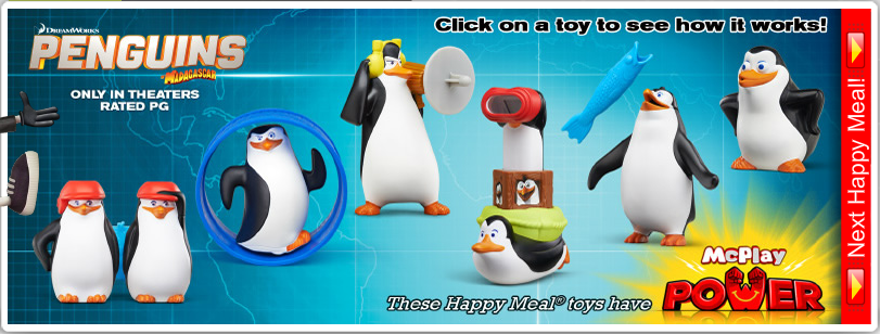 McDonald's 2014 Penguins of Madagascar # 1 Skipper Rolls Toy loose 