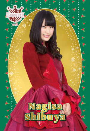  Shibuya Nagisa - akb48 natal Postcard 2014