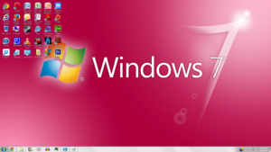  Windows 7 berwarna merah muda, merah muda 33