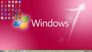  Windows 7 berwarna merah muda, merah muda 4
