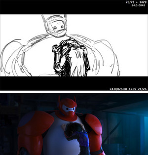  Big Hero 6 Storyboard to Final Version of the Movie