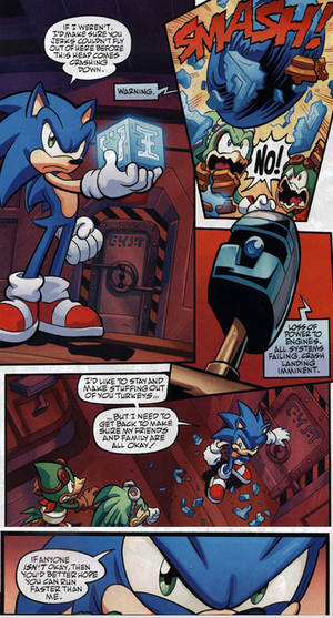  Sonic destroys the babylon key