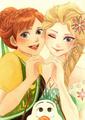 Anna and Elsa - elsa-the-snow-queen fan art