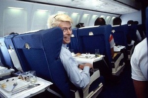  David Bowie on an airplane