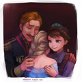 Elsa and her Parents - frozen fan art