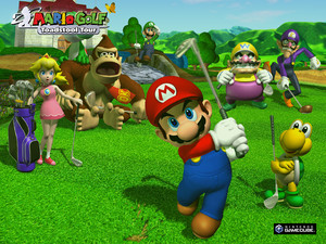  Mario Golf Toadstool Tour karatasi la kupamba ukuta