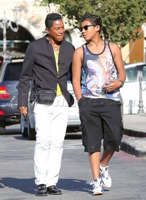 jermaine jackson with his son jermajesty jackson at the commons in calabasas