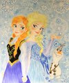 Anna, Elsa and Olaf - frozen fan art