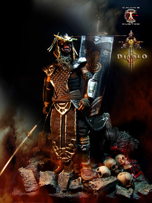  Calvin's Custom 1:6 Diablo 3 Monk in SunWuko casque figure, a commission project.