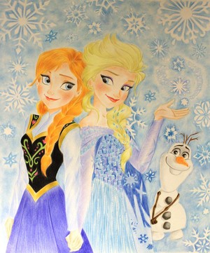  Elsa, Anna and Olaf