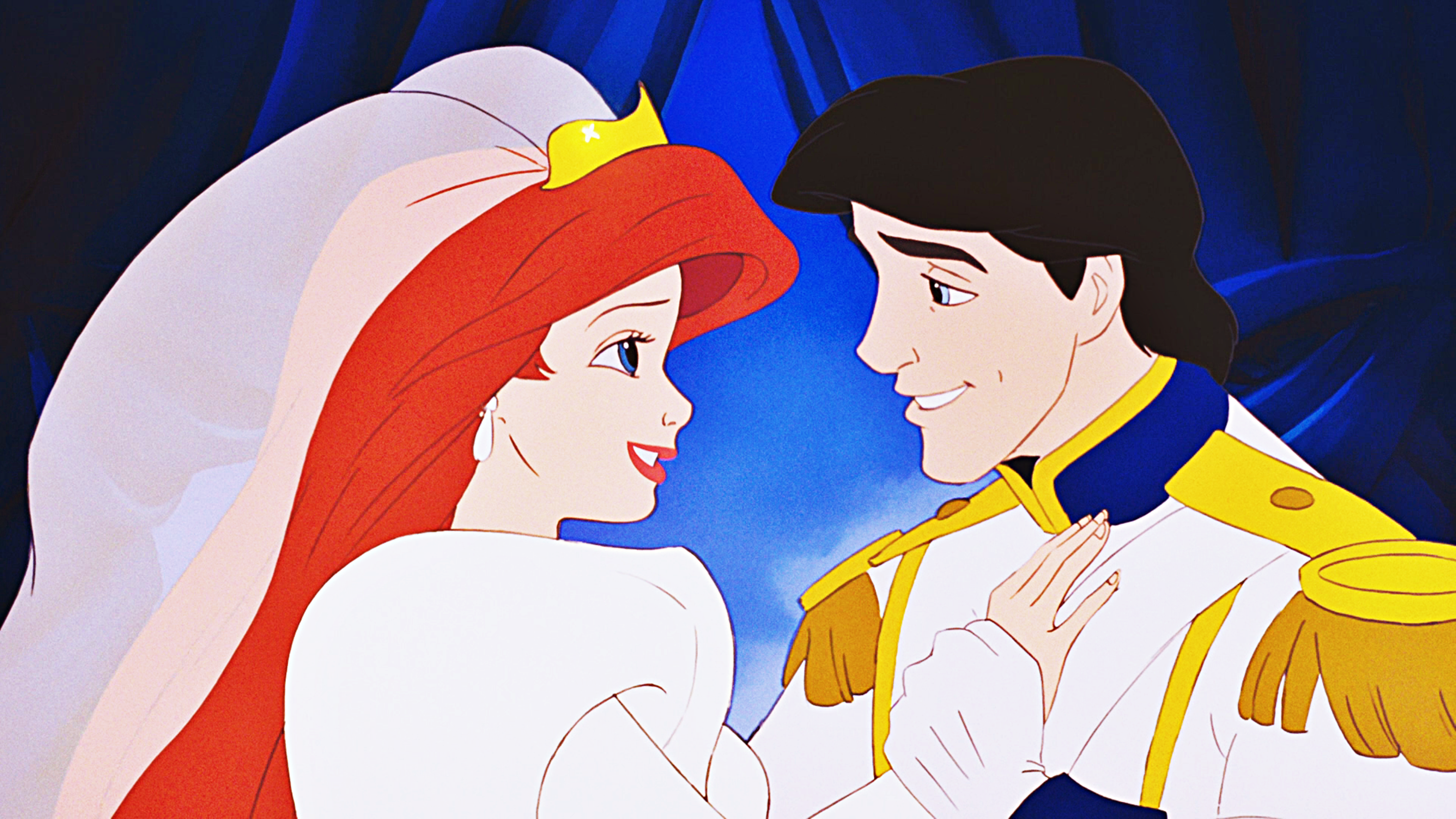 Walt Disney Screencapture of Princess Ariel and Prince Eric from "...
