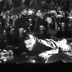  Liam trying to slide across the stage
