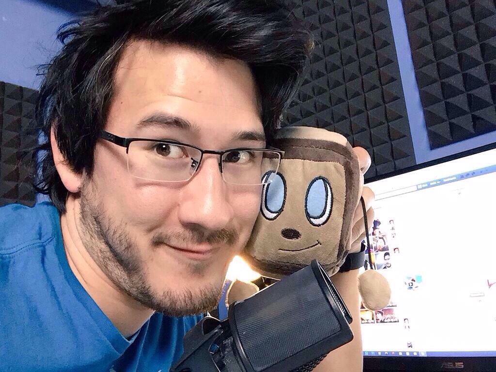 Photo of Mark and Tiny Box Tim for fans of Markiplier. 