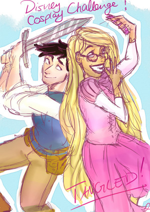  Tadashi and Honey as Eugene and Rapunzel