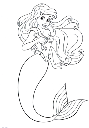  Walt ディズニー Coloring Pages - Princess Ariel