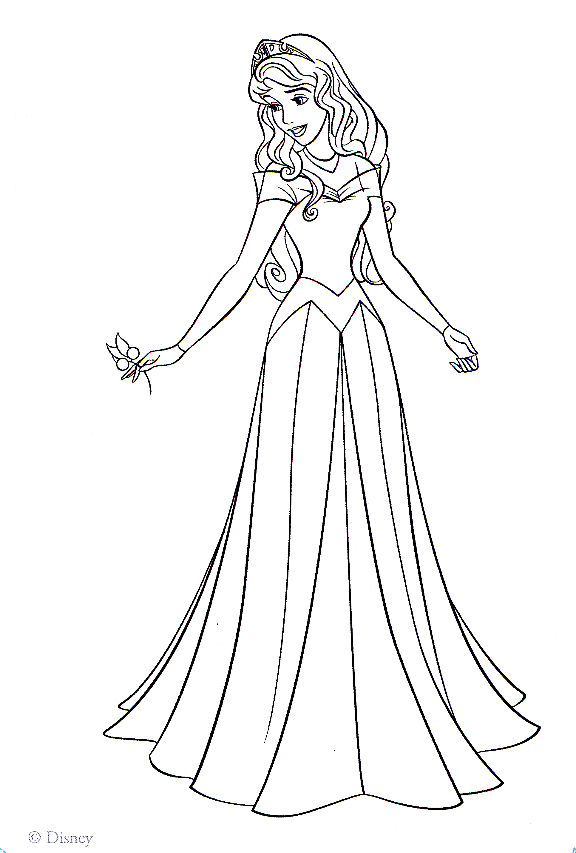 Princess Aurora Free Colouring Pages
