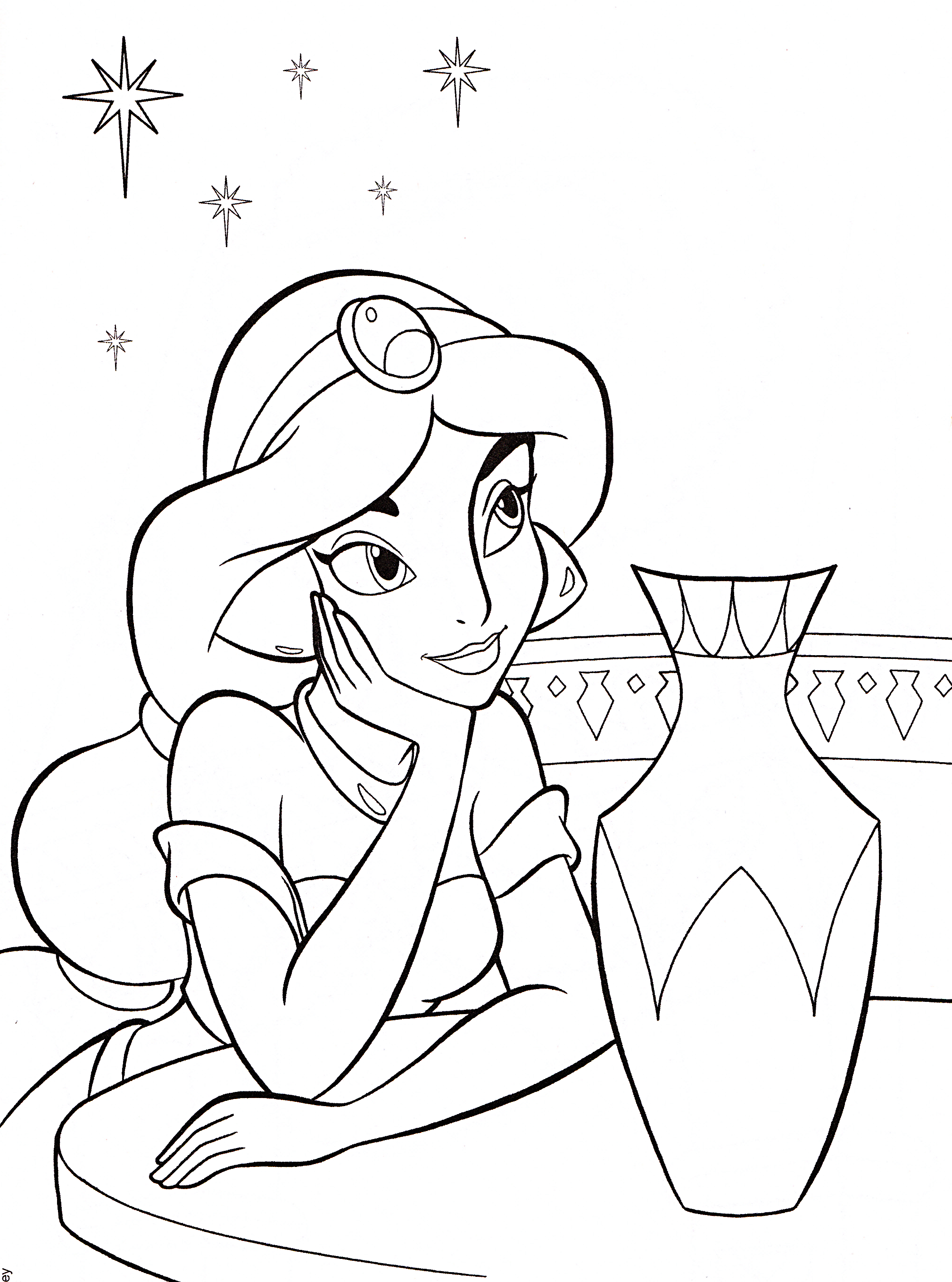 Walt Disney Coloring Pages - Princess Jasmine - Walt ...